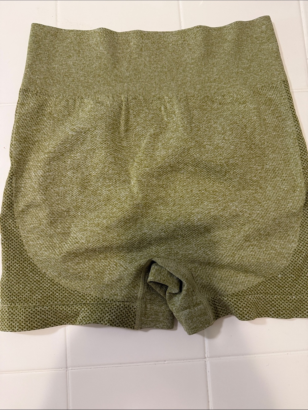 Olive Green Seamless High-Waist Shaping Shorts
